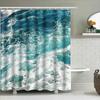 Ocean Wave Shower Curtain Blue Sea Beach Bathroom Decor Waterproof Fabric Liner Backdrop