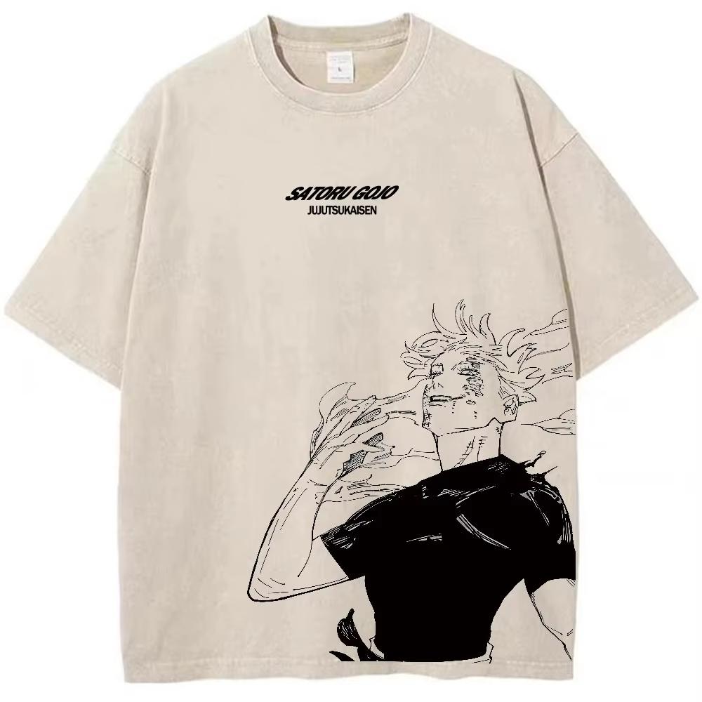Anime Jujutsu Kaisen Hip Hop Streetwear Harajuku T Shirt Print Tshirt Men Summer Short Sleeve Cotton Loose Tops Tees
