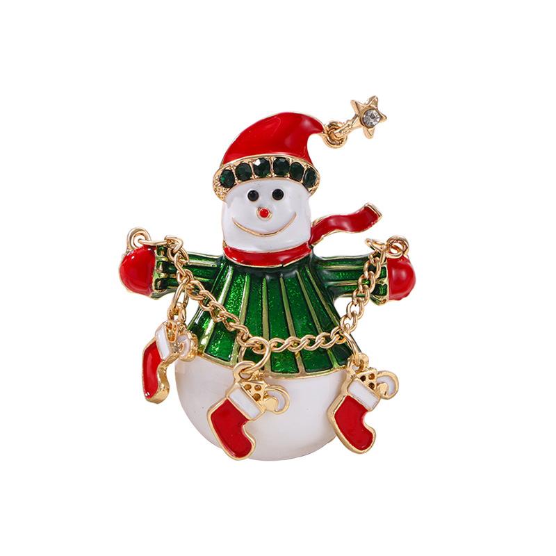 Christmas brooch, women s holiday decoration, Christmas tree brooch, clothing accessories, Christmas snowman brooch