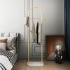 67in Coat Rack Stand, Golden Metal Freestanding Heavy Duty Clothes with