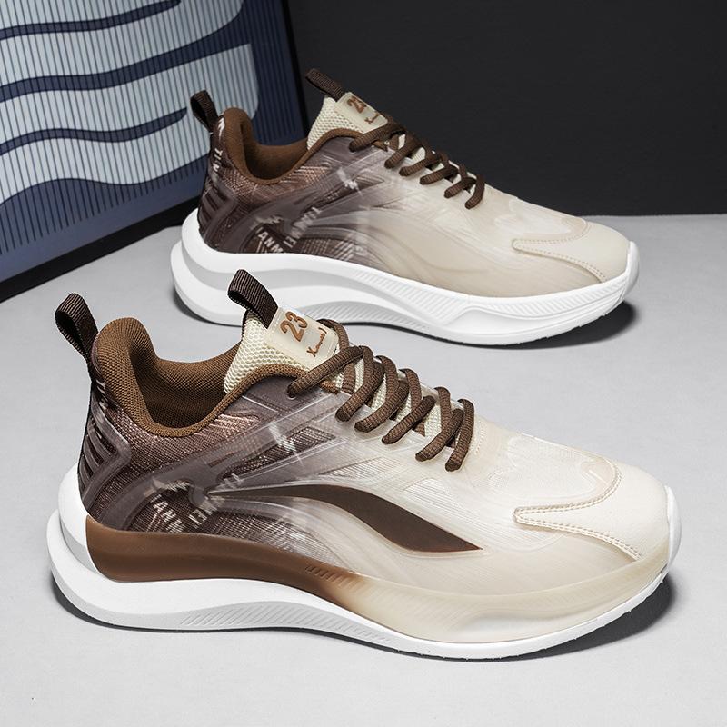 

Новые мужские туфли, модная спортивная обувь, модная повседневная обувь, мужские кроссовки для бега на открытом воздухе, летняя сетчатая женская обувь, дышащая 36 коричневый