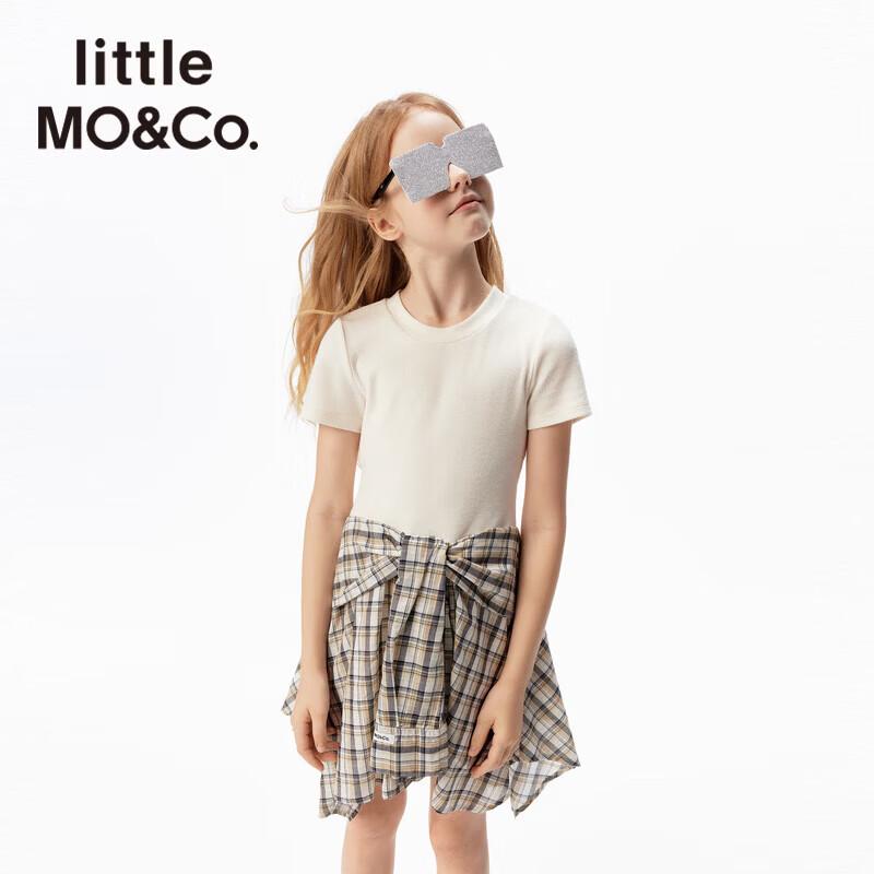 little MO&Co. Girls  Plaid Faux Two-Piece Dress 140 140/68