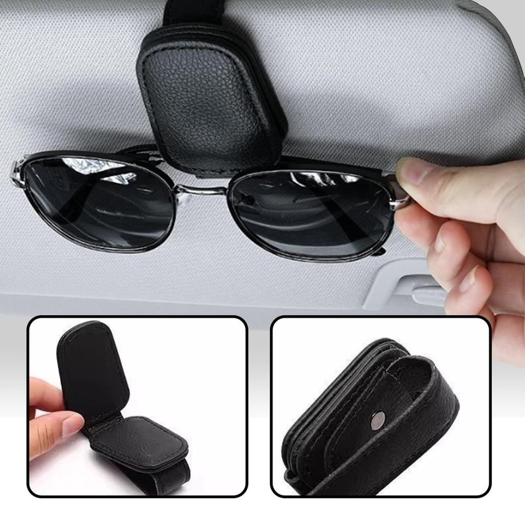 FsGrg Car Sunglasses Glasses Magnetic Protects Prevents Car Easy Helps Prevent Loss Clip, Holder, Design, Leather-like PVC, Glasses, Loss, Storage,