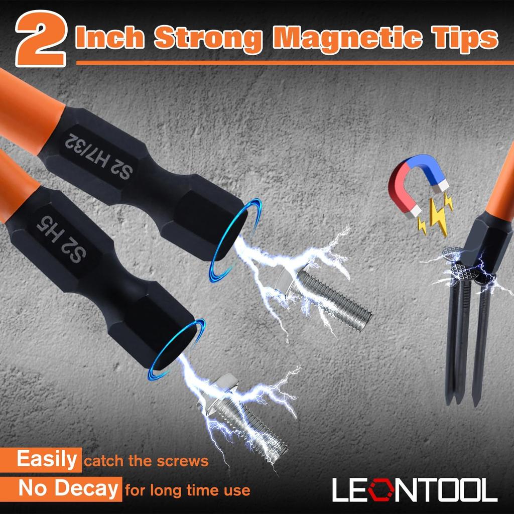 LEONTOOL Hex Wrench Hex Bit Hex Wrench Drill Bit Hex Shank S2 Steel Hex Bit Hex Hex Metric SAE Hex Bits for Impact Driver Interchangeable Precision