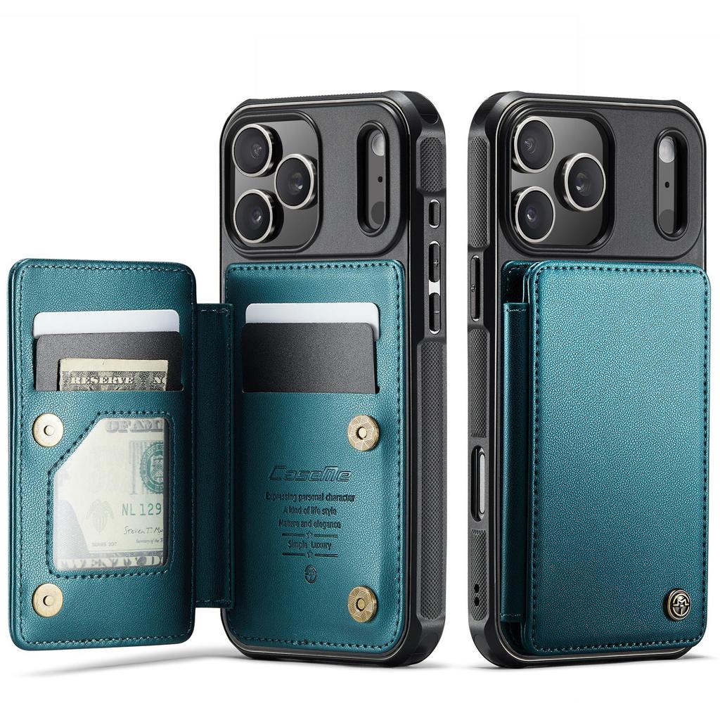 CaseMe-C22 Protective Skins For iPhone  17/17 Air/17 Pro/17 Pro Max , Luxury PU Leather Case Wallet Card Holder Phone Cover for Woman Man