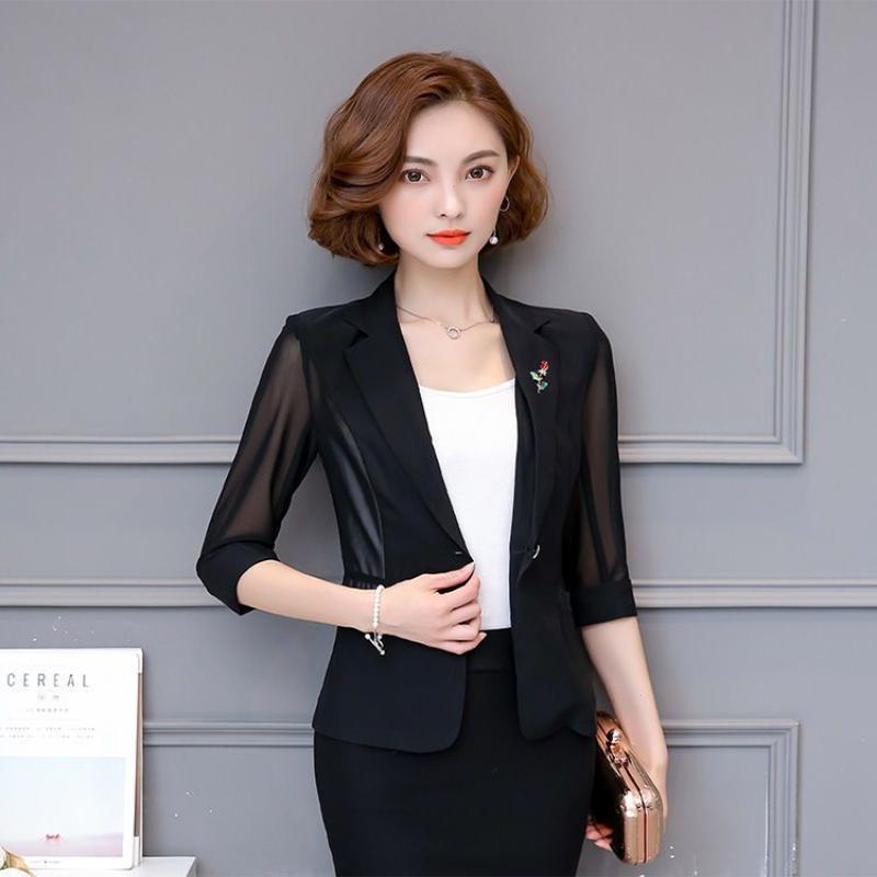 Small Suit Jacket Women's Spring and Summer All-match Solid Color Fashion Temperament Outer Wear Suit Short Tops Sunscreen Shirt