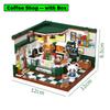 Mini City Street View Coffee Shop Bar Hair Salon Blocks Bricks Creative 3D Puzzle Room Model Toys Friends Children Birthday Gift