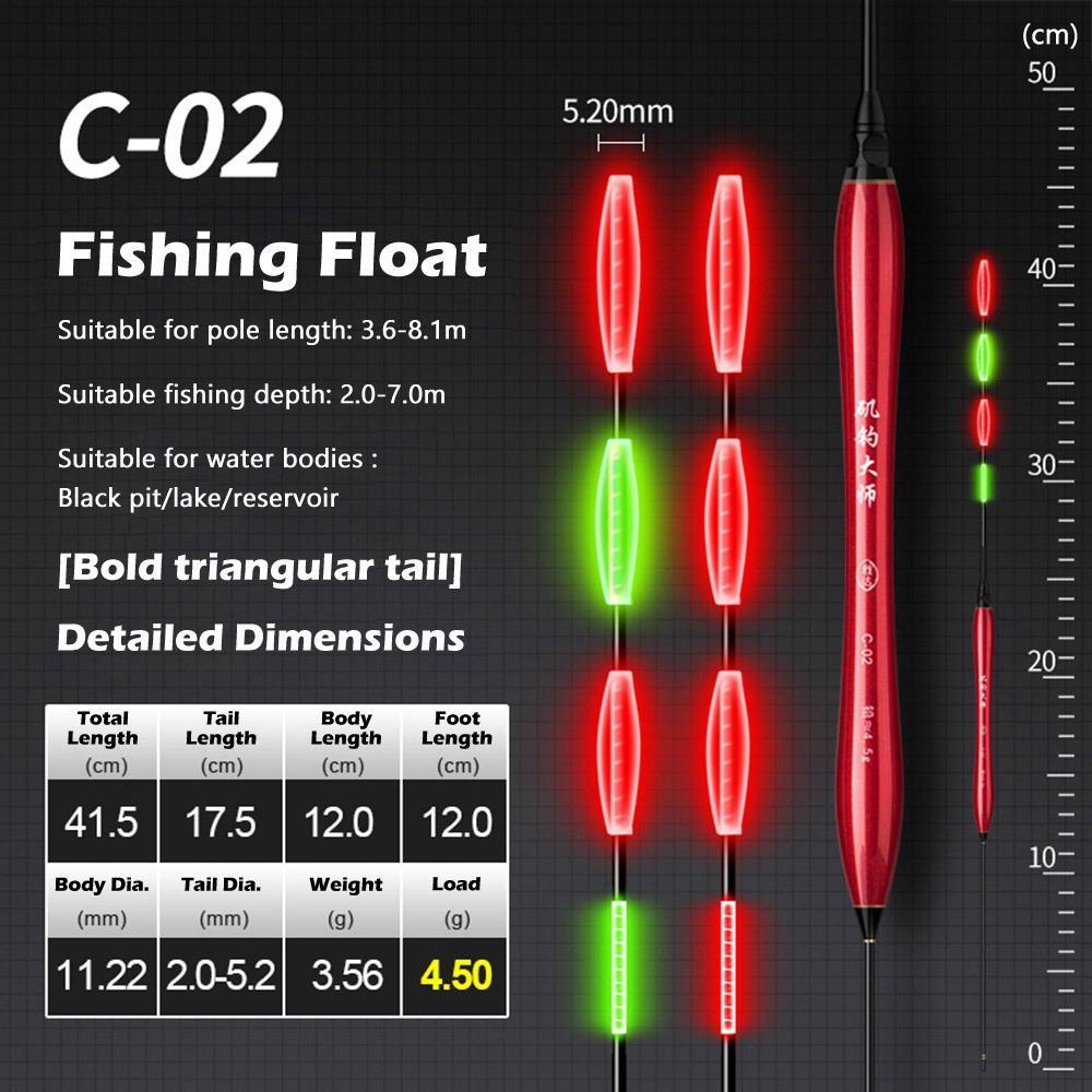 Indicator Electronic Fishing Float Long Tail Slip Drift Tube Light Float 4 Light Buoy Strike Bobbers Buoy Night Fishing