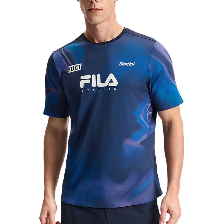 Fila Ciclism Seria Sporturi în Aer Liber Protecție Solară Tricou Tricotat cu Mânecă Scurtă Gât Rotund Bărbați Topuri A11M528101F-ZA