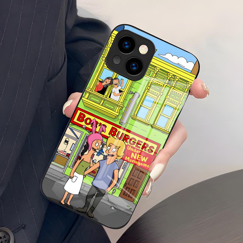 

B-Bobs B-Burgers Cartoon Phone Case For IPhone 17 Pro Max 15 Pro 16 14 Plus 12 13 Mini 11 Pro Shockproof Glass Cover iPhone15 Plus