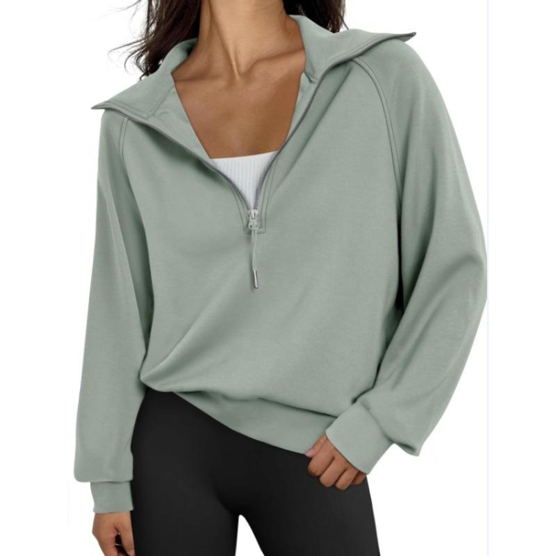 YYFS Women's Fashion Casual Spring Autumn Solid Color Print Long Sleeve Stand-collar Blouses & Shirts
