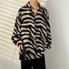 Men's Japanese-Style Full Print Long Sleeve Shirt - Casual, Trendy, Hong Kong-Style Cardigan for Spring/Autumn