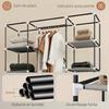 Fabric Wardrobe, Foldable, Hanging Rail, Shelves, 150 x 43 x 162.5 cm, Light Grey