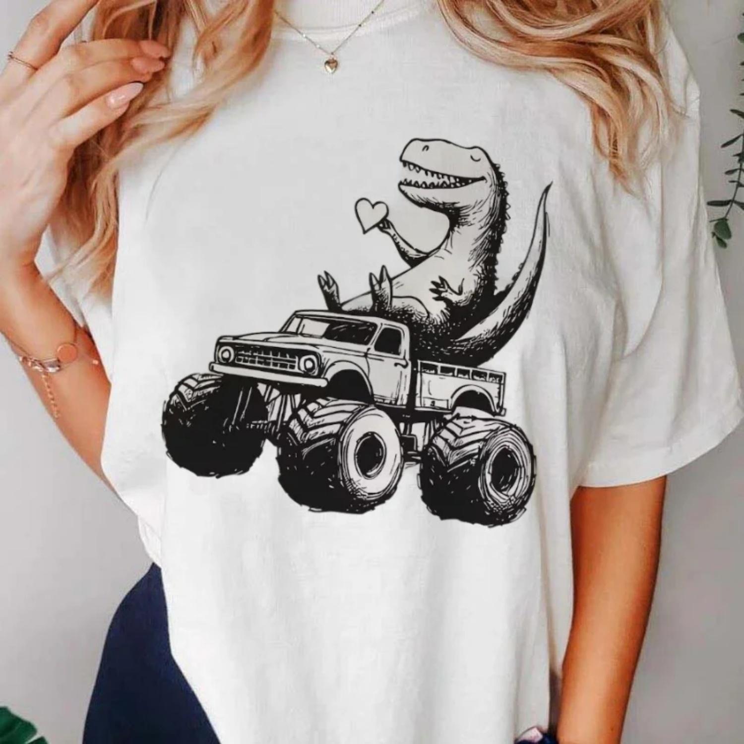 Retro Cute Printed Fashion Fun Pattern T-Shirt Top Short Sleeve T-Shirt Women s Casual T-Shirt Women s Street Trendy Clothing S
