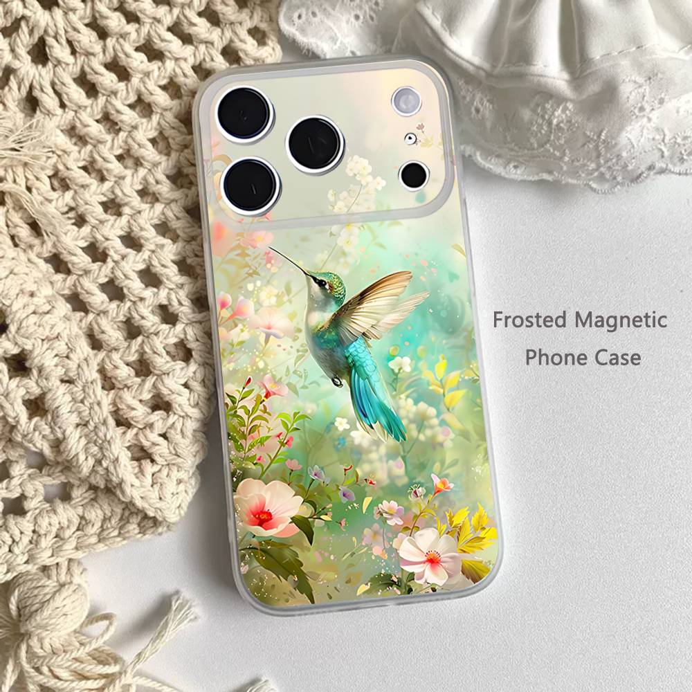 

Bird Hummingbird painting Phone Case For iPhone 17,16,15,14,13,12,11 Pro,Max,Plus,Mini,Air,E Magnetic Frosted Clear iPhone16pro