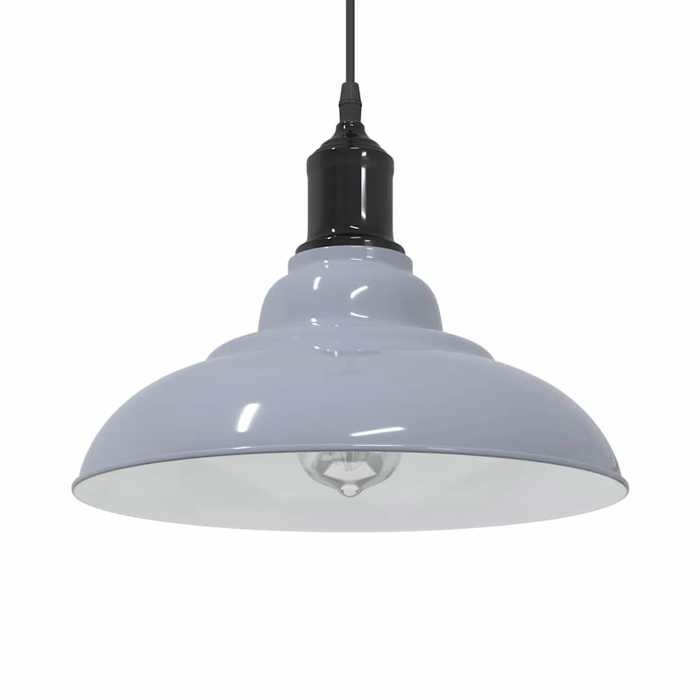 VidaXL Lampe suspendue réglable hauteur E27 gris brillant Ø 31cm métal, éclairage suspendu, éclairage suspendu de cuisine, 4103438