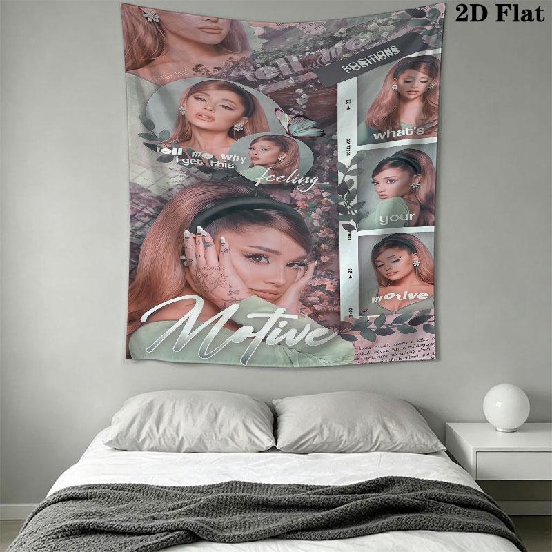 Ariana Grande Green Wall Hanging Printed Fabric Blanket Decorative Tapestries for Bedroom Living Room Home Decor