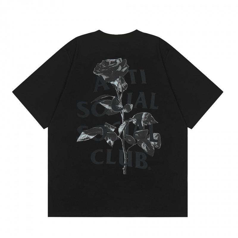 GUOYAN TOP Nieuwe 2026 ASSC Letterprint Ronde Crewneck Korte Mouw Unisex ASSC T-shirt Straatmode Katoen Losse Pasvorm Jeugd Mode T-shirt L