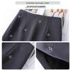Spring 2026 Light Luxury Grey Embroidered A-Line Slim Skirt for Women
