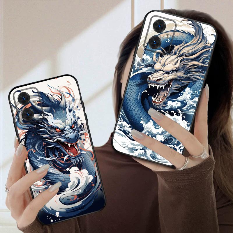 Sea White Dragon For Motorola Moto G 04 05 14 15 24 34 35 54 55 75 84 85 Edge 40 50 Fusion 60 Fusion silicone soft phone case