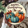2D Flat, 1pc Decorative Signs And Plaques Featuring a Round Metal Wall Art for Thanksgiving, Designed with a Pumpkin Feast Theme. This Aluminum Sign