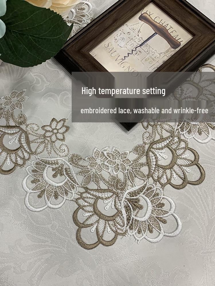 European Style Lace Tablecloth Set - Modern Minimalist Cover for Coffee Table, TV Cabinet, Dining Table