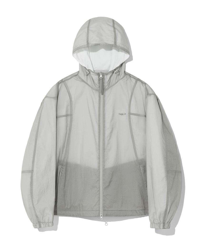 Cgp See-Through Nylon Two-Tone Windbreaker_Light Gray