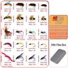 24-72Pcs Artificial Insect Bait Set, with Dry/Wet Flies, Fly Fishing Flies Kit, Fly Assortment Trout Bass Fishing Baits Lures with Fly Box