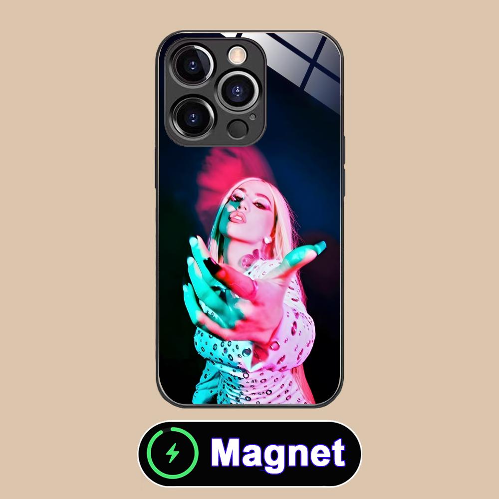Fashion Ava Max Glass MagSafe Mobile Phone Case for iPhone 17 16 15 14 13 12 11 Air Pro Max Plus Mini Colorful Cover