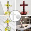 Church Cross Silicone Mold DIY Gypsum Concrete Pouring Table Ornaments Resin Mold 3D Cross Christian Sign with Base Crafts Gifts