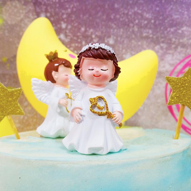 White Winged Angel Cake Topper for Children s Birthday Party