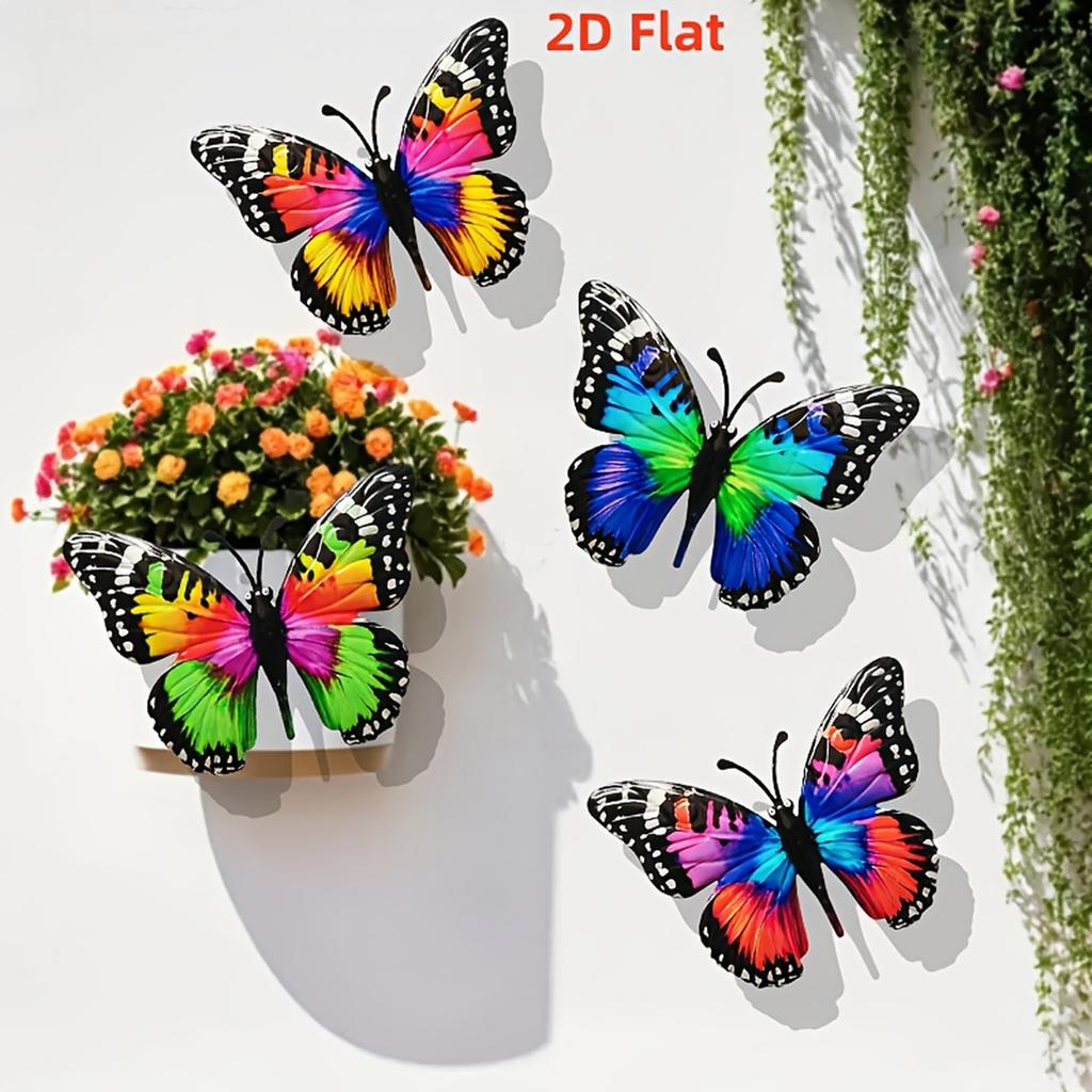 4pcs Metal Butterfly Wall Art Decor