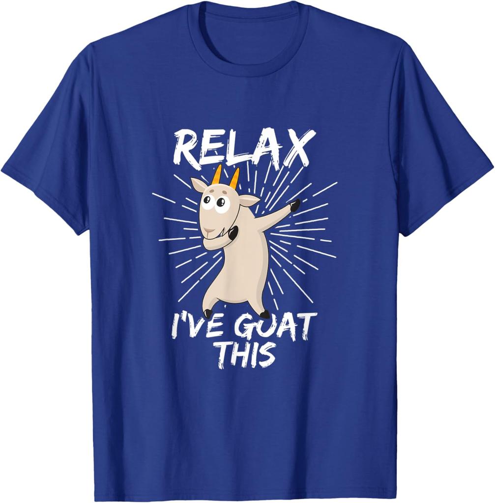 Relax Ive Goat This Funny Dab Goat Graphic TShirt Casual Cotton Tee