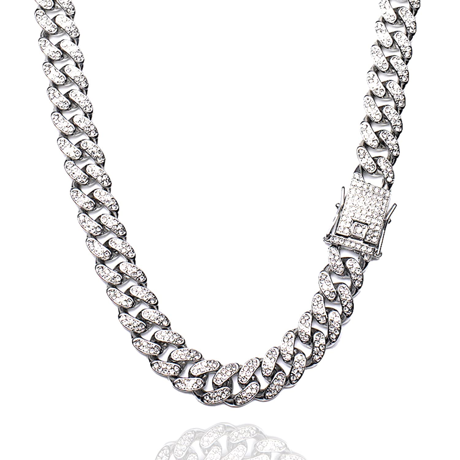 

Cuban Width Miami Cuban Kihei Chain Cuban Cuban Hip 20 Silver [Puente] Necklace, 12mm, 50cm, Necklace, Chain, 18k, Necklace, Men s, Chain, Zirconia,