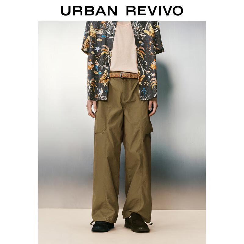 UR Herren Retro Lässige Kordelzug Weitbein Hose