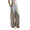 Wide Waist Thin Stripe Glutinous Rice Pants Women Autumn Lazy Style High Waist Loose Straight Leg Casual Wide Leg Trousers
