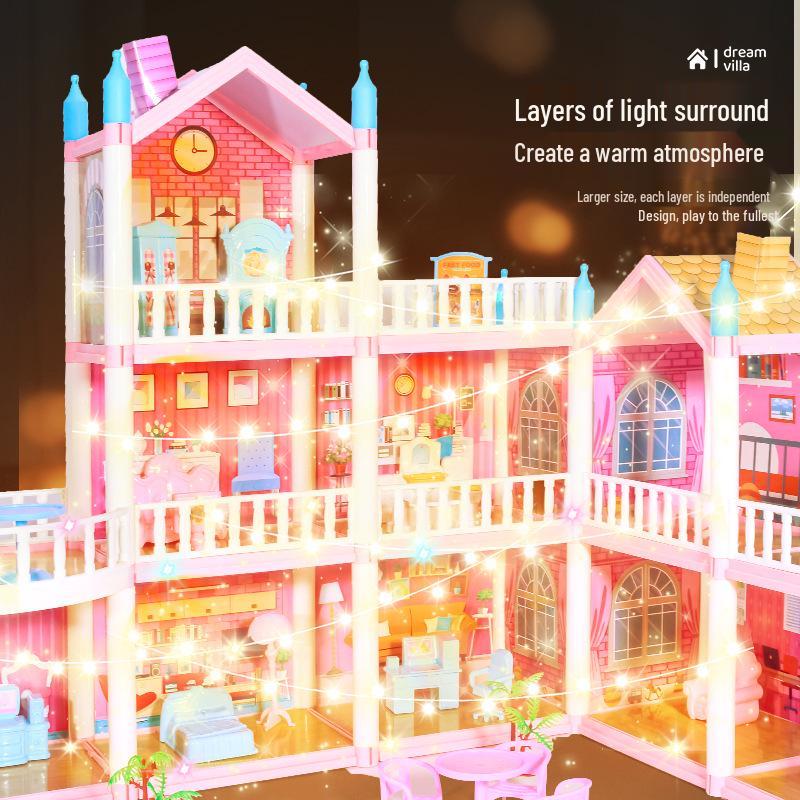 DIY Princess Dollhouse - Children's Pretend Play Castle Villa Set