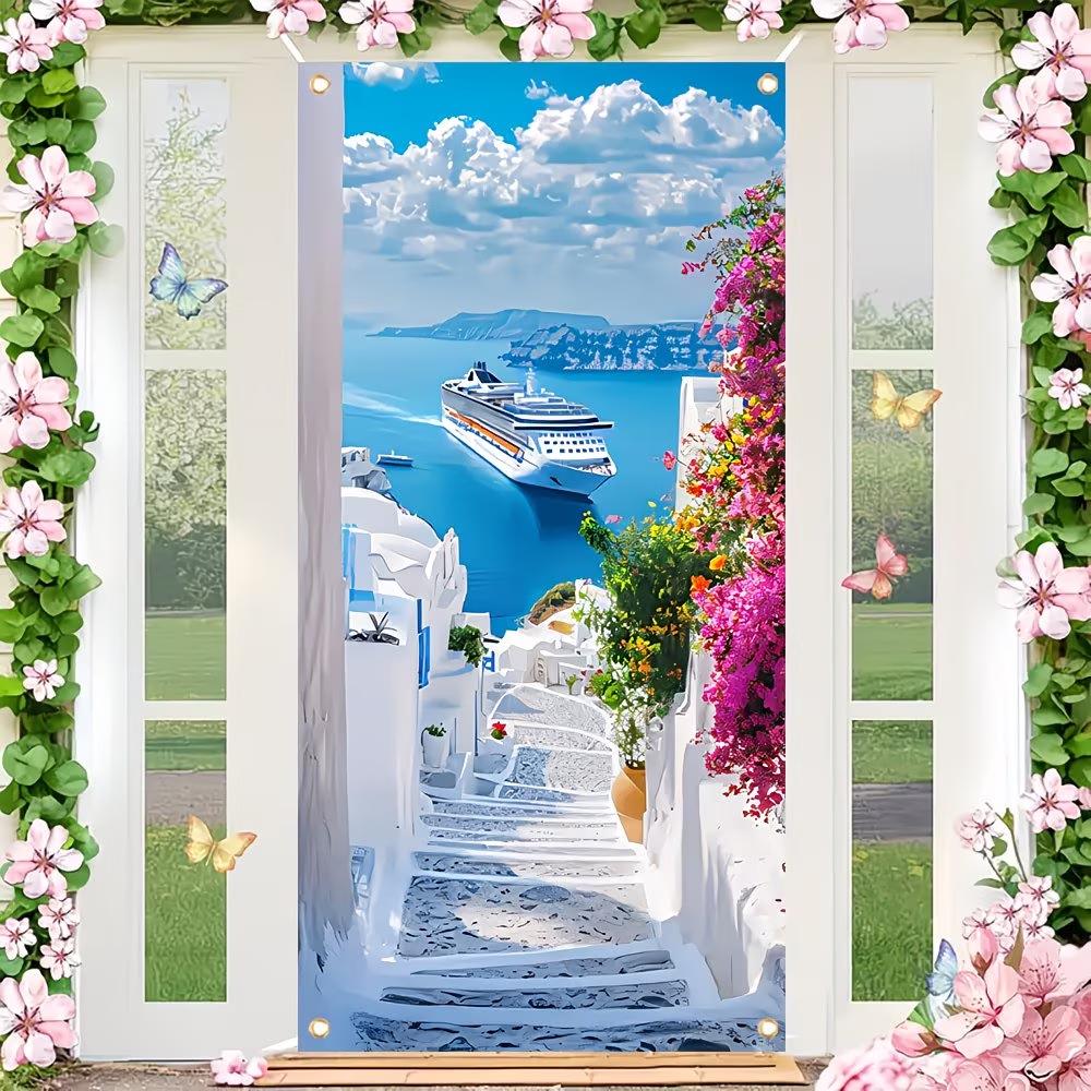

Cruise Travel Holiday Party Door Banner - Polyester Door Curtain Decoration 90x180 cm