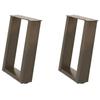 VidaXL Pieds de table basse en U 2 pièces Acier naturel 28 x (42-43) cm Acier 4012759