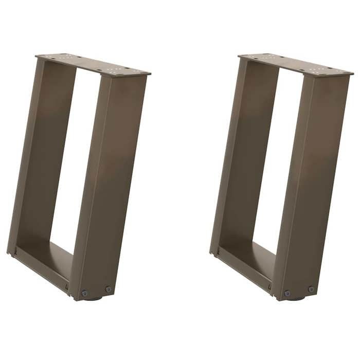 VidaXL Pieds de table basse en U 2 pièces Acier naturel 28 x (42-43) cm Acier 4012759