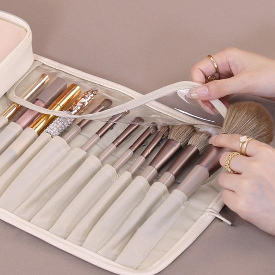 Kosmetiktasche faltbar große Kapazität Kosmetikpinsel Lippenstift Augenbrauenstift Halter tragbar