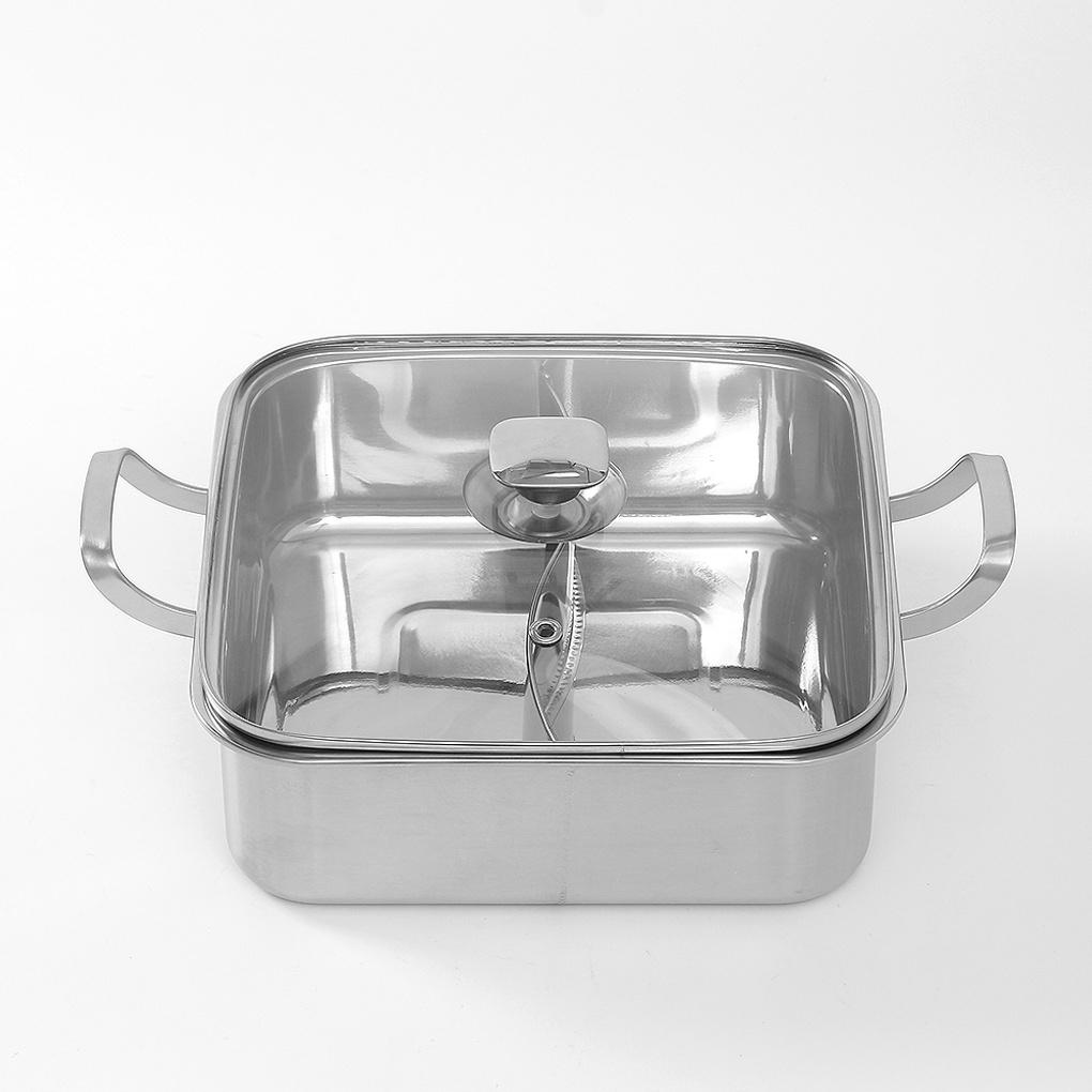 Shabu-shabu Half-and-half Pot Stainless Steel Hot Pot Camping Stew Pot