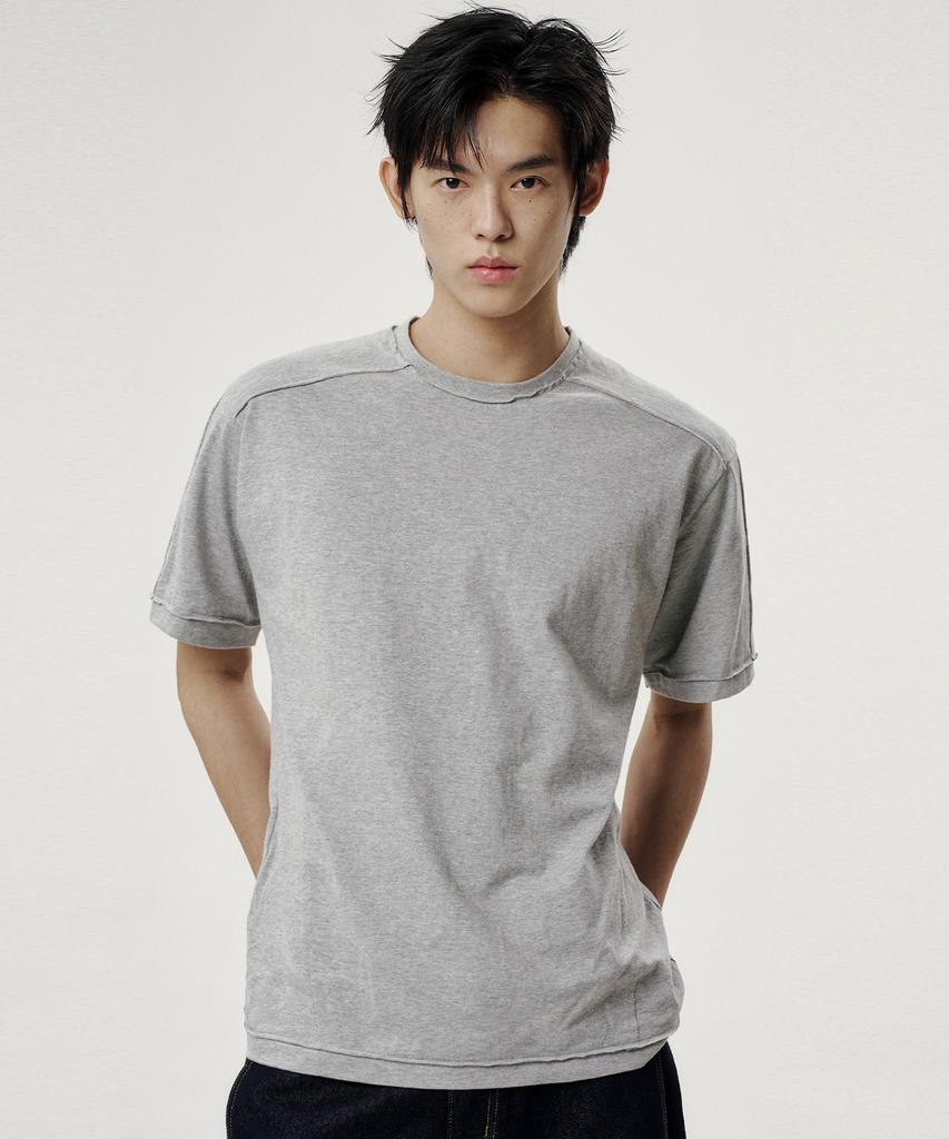 NOISE Low-Cut Loose-Fit Short-Sleeve T-Shirt - Gray
