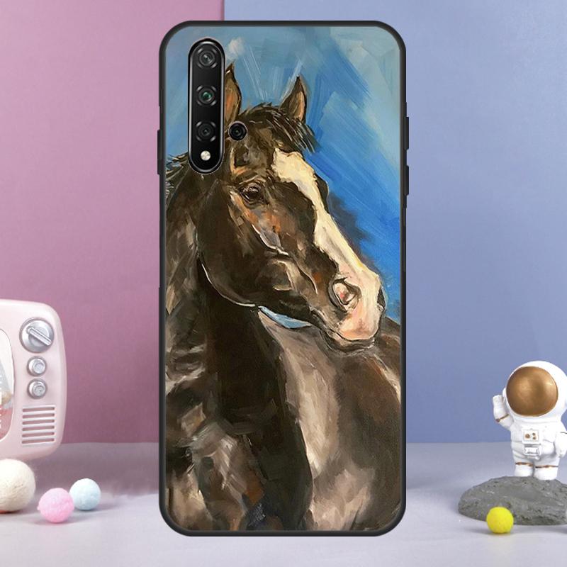Horse Painted Art For Huawei Nova Y60 Y61 Y70 Y72 Y73 Y90 Y91 9 10 SE 7i 8i 11i 12i P30 P40 Lite P60 Pro Case
