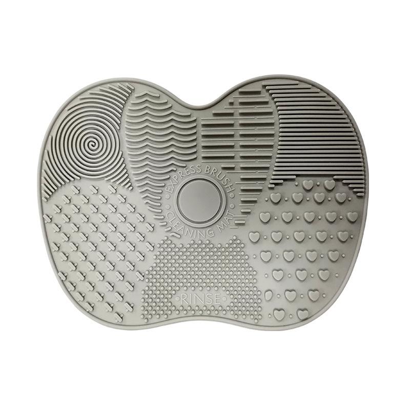 1pc Silicone Beauty Wash Brush Pad with Suction Cup Drop-proof Apple Shape
