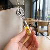 Wishing Bottle Pendant Dried Flower Glass Keychain, Mini with Keychain Keyring, Nature Inspired Charm for Backpacks Bags Purses Aesthetic