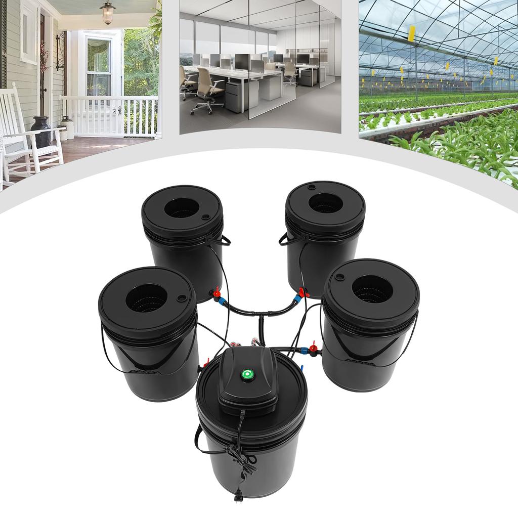 Hydroponics Growing System Kit 4 Buckets 20L Home Garden for Vegetables Flowers Herbs Indoor Outdoor