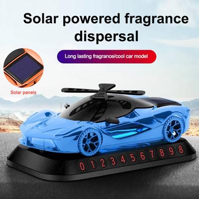 Solar Auto Lufterfrischer Rotierende Aromatherapie Temporäre Parknummernschild Ornamente Sportwagen Modus Dekoration Zubehör