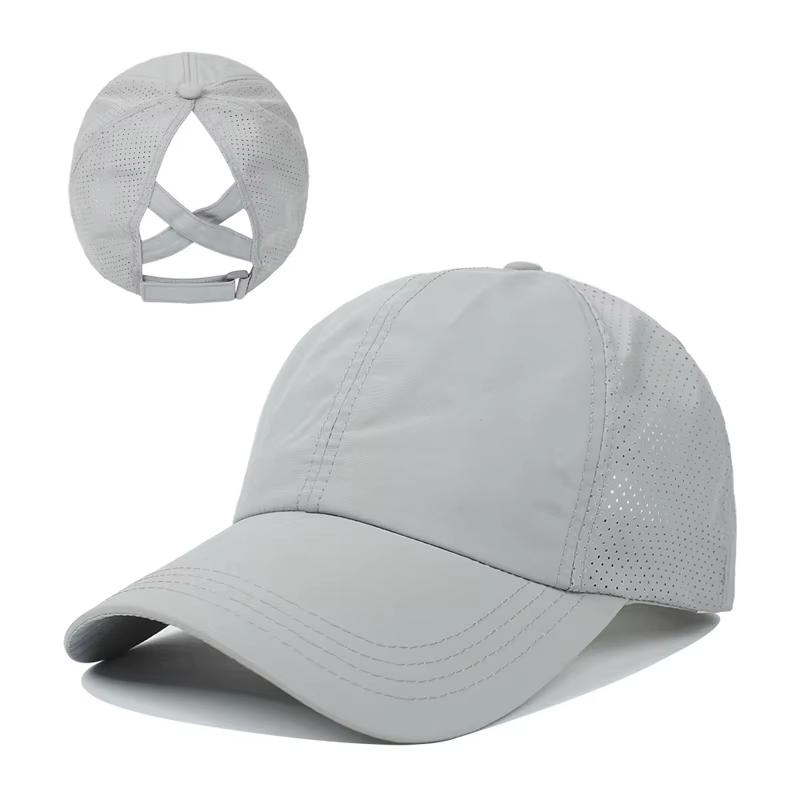 

New style women s baseball cap with ponytail, versatile breathable quick-drying baseball cap, outdoor sun protection hat сірий