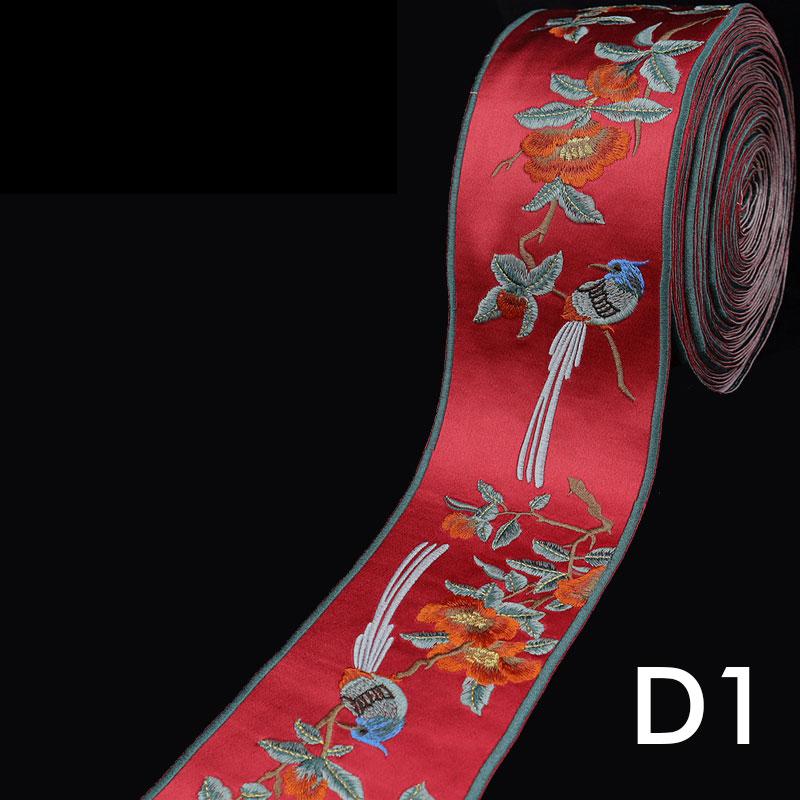 Chinese Embroidered Webbing Retro Embroidery Lace Trim For Diy Hanfu Costume  Cushion Curtain Decor Ribbon Accessories